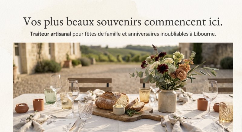 Buffet traiteur artisanal pour fête de famille et anniversaire à Libourne