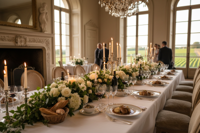 Traiteur mariage à Libourne - Table de réception élégante par Nectar Traiteur