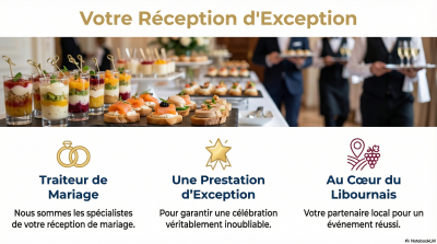 Buffet de cocktail professionnel pour inauguration et événement B2B à Libourne